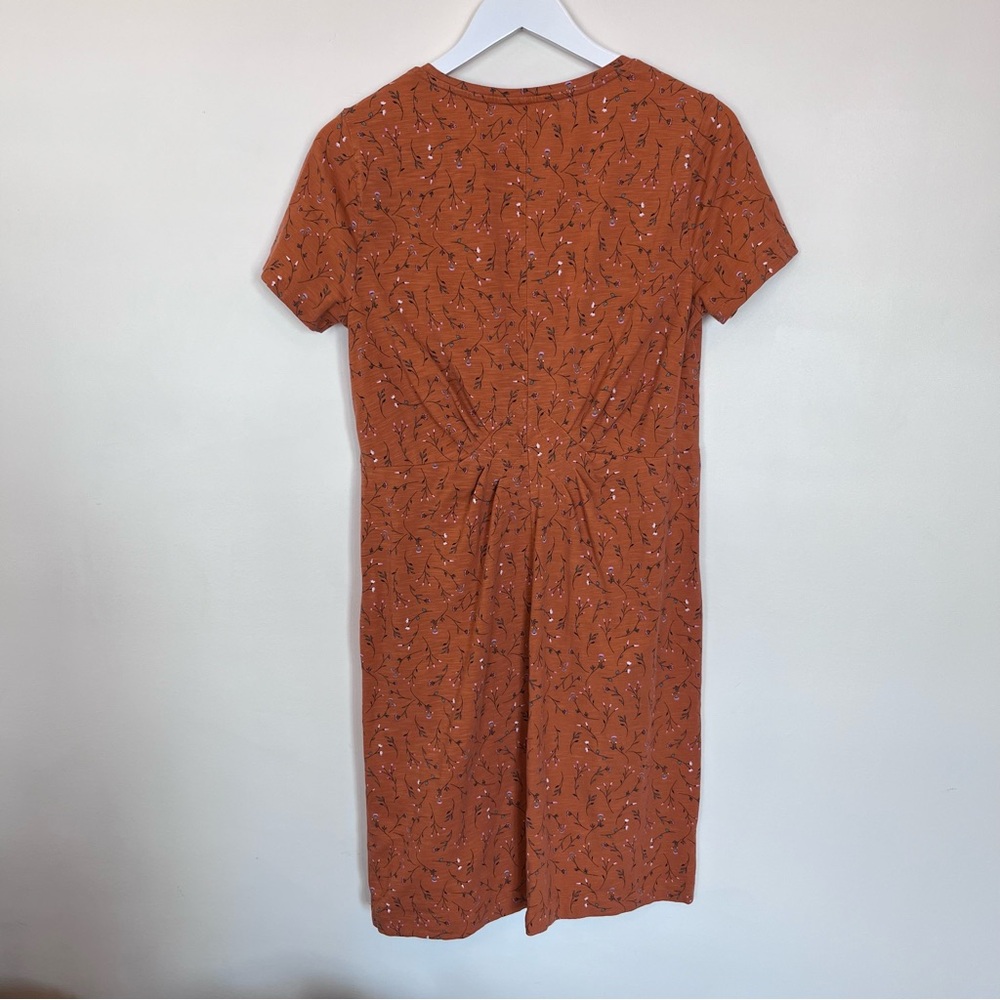 Duluth Trading Co. Women's Go-To T-Shirt Dress Floral Orange Small Stretch Shift - Picture 6 of 7
